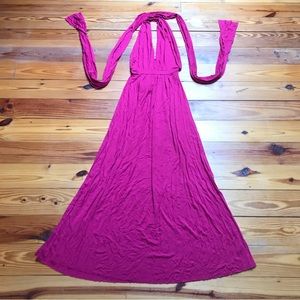 Tart Collections Raspberry Red Long Convertible Wrap Dress, NWT, S